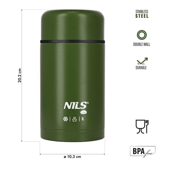 Ruoka-thermos 1000ml vihreä NILS CAMP NC3802
