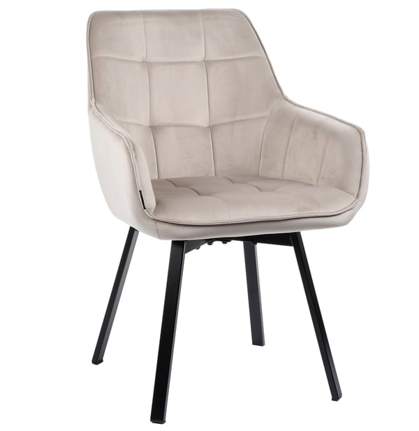 TOGO sammetsklädd snurrstol beige