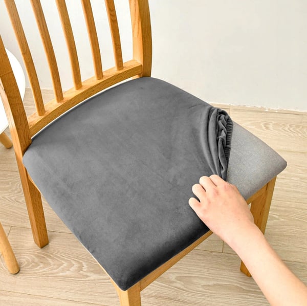 Sittlägg 40x40 cm grått elastiskt velour 26 L