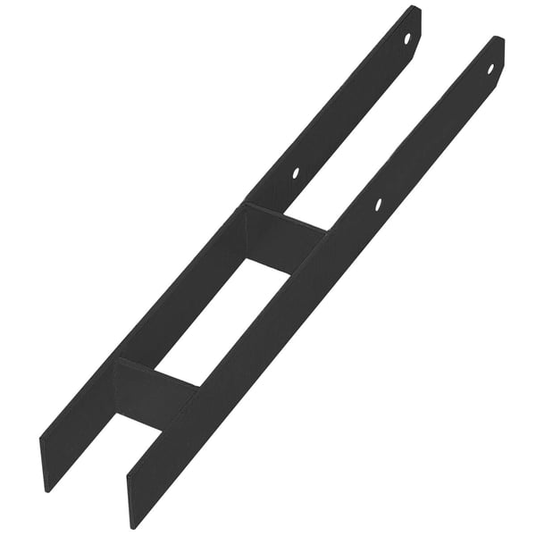 KOTARBAU® H-søjlestøtte til vægmontering, fæste, anker, galvaniseret stål, pulverlakeret, sort, 70 mm