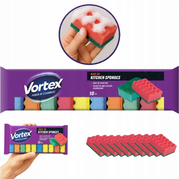 Vortex 3D Wave kökssvampar 10 st