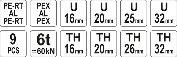 HANDPRESS FÖR KRIMNING AV PEX-AL-PEX-KOPPLINGAR - YT-21735