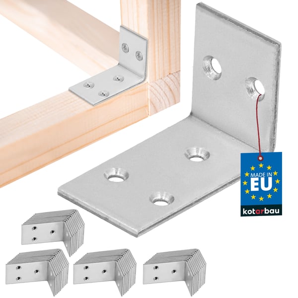 KOTARBAU Snickarvinkelbricka rostfritt stål galvaniserad 30 x 45 x 25 mm 50-pack