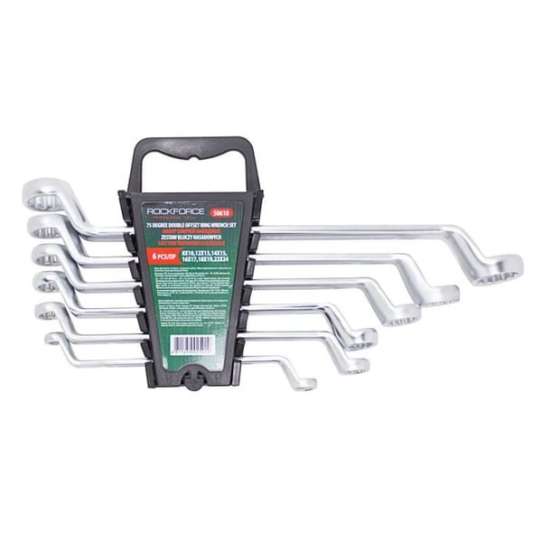 Ringnøgler med vippefunktion, 6 dele, 8-24 mm Cr-V