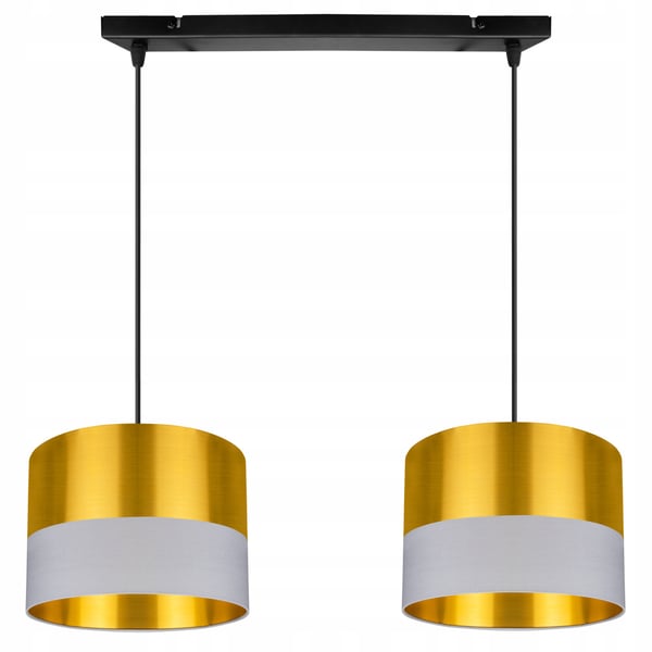Lofthængelampe, gylden lampeskærm, LED