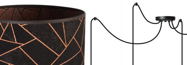 Lofthængende lampe, edderkoppemønster lampeskærm, kobber