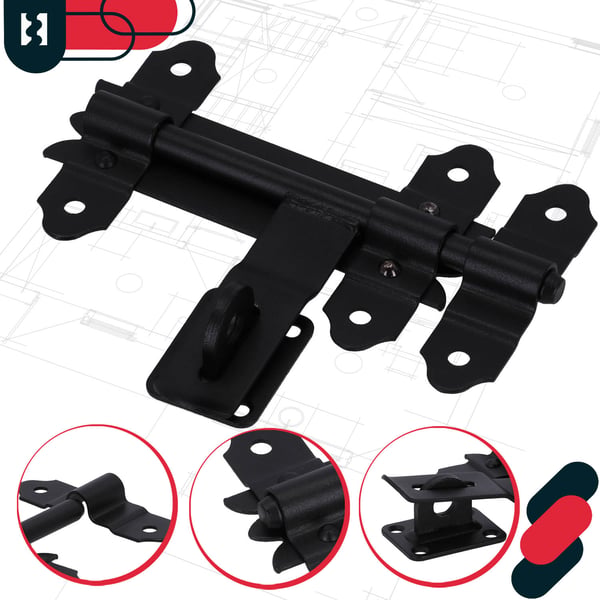 KOTARBAU® Garageportlås Boltlukning Portdørlås Sort stål 150 MM