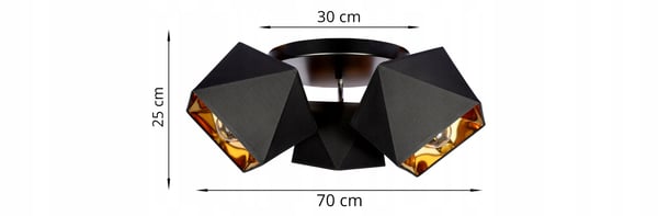 Timanttimainen kultainen keskus LED-kattovalaisin