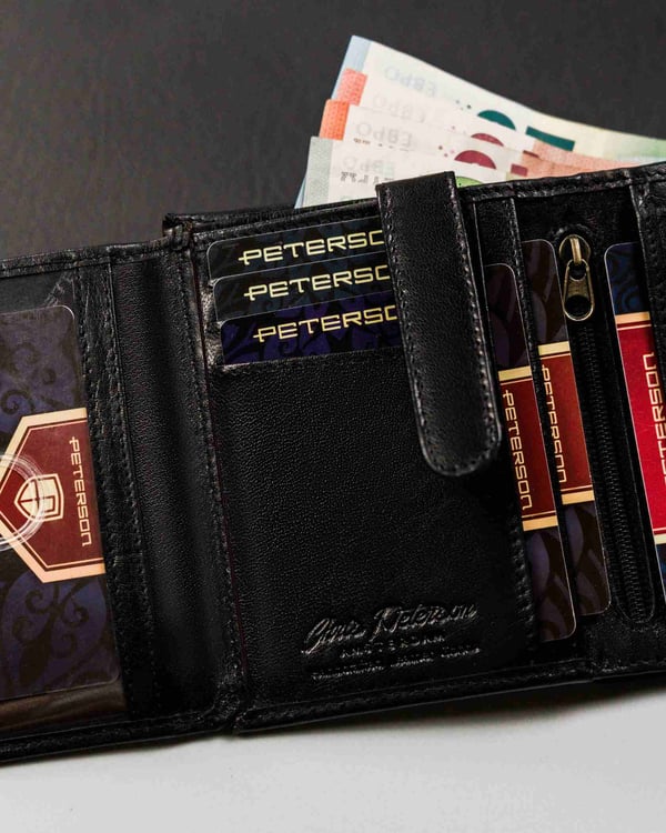 Peterson plånbok sk. PTN 303/01-2022 Svart+Röd