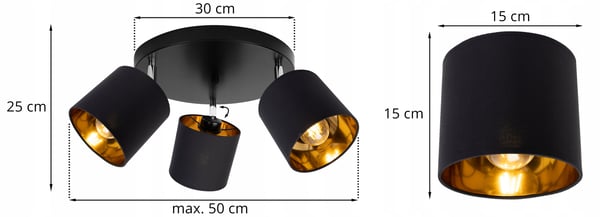 Lofthængende lampe med gylden LED-loftlampe