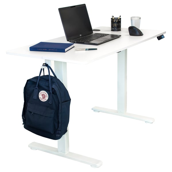Elektrisk computerbord, automatisk, justerbart, hvidt, 120x60 højt
