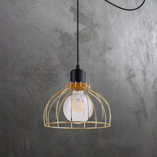 Lofthængende lampe med lysekrone i gylden edderkop-stil
