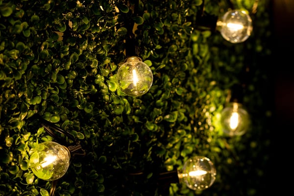 Udendørs have guirlande lyskæde 15,2m 30x LED dekorative kugler 3000K + DOLLIS LUMILED fjernbetjening