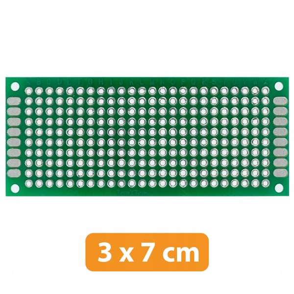 Kaksipuolinen universaali prototyyppipiirilevy 30 x 70 mm (vihreä)