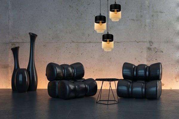 HÆNGENDE LOFTSLAMPE, GLASPLAFON, LED-LAMPE