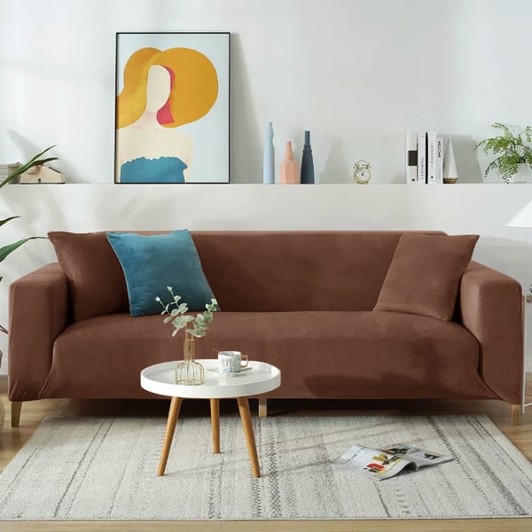 Sohvanpäällinen, sohva, 1-istuttava sohva, ruskea sametti