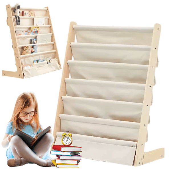 Bokhylla i træ biblioteksbredde 60 cm