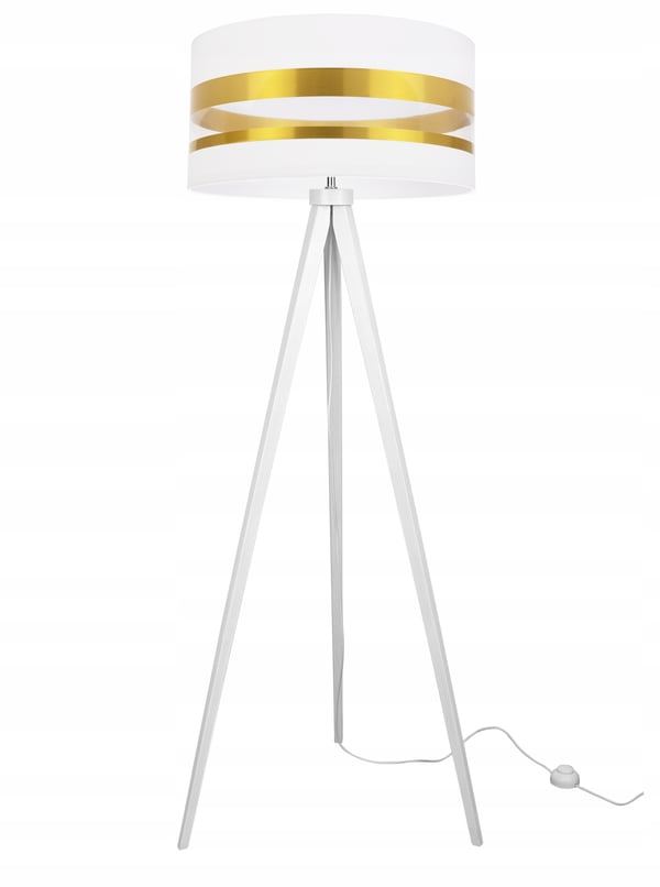 MODERNE GYLDEN TRIPOD GULVLAMPE MED LED LAMPESKÆRM