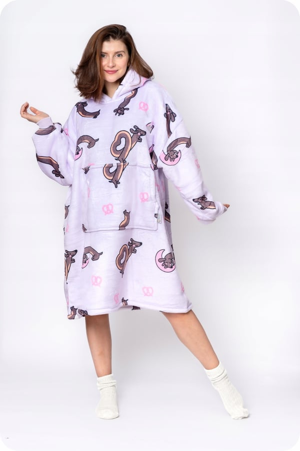 BLANKET collegepaita Ylisuuri lämmin Paksu peitto collegepaita 2in1 XXL mäyräkoirat karvainen [KB-W39]