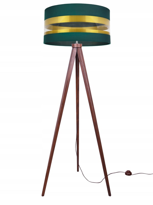 MODERNE GYLDEN TRIPOD GULVLAMPE MED LED LAMPESKÆRM