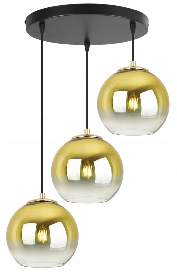 Hængende loftslampe med gylden lampeskærm 15 cm