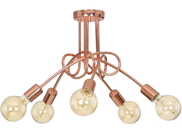 Moderne Edison loft pendellampe kobber 5x60W