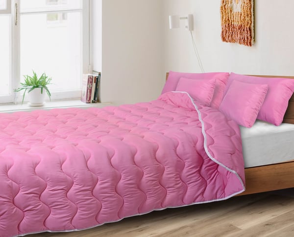 Dyne 140x200 cm helårs antiallergisk mikrofiber pink silikone