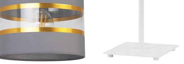 NATBORDLAMPE, ELEGANT GYLDET LAMPESKÆRM, 20 CM