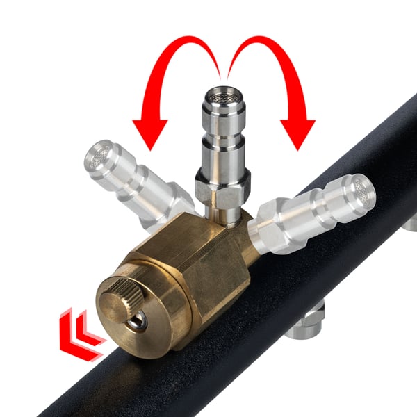 Spollans för underrede 275 bar 7 munstycken 40° snabbkoppling 1/4" 3 lansetter 126 cm