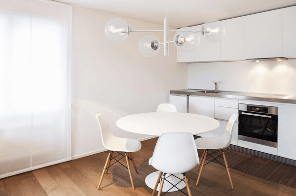 VICENZA HÆNGELAMPE HVID KROM 4 STK. FLAD KLAR LAMPE E14
