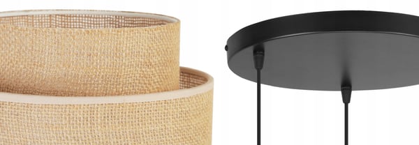 Hængende lampe, loftslysekrone, lampeskærm, boho juta