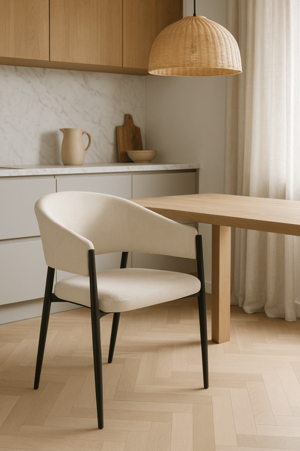 SARANO stoppad stol, beige tyg