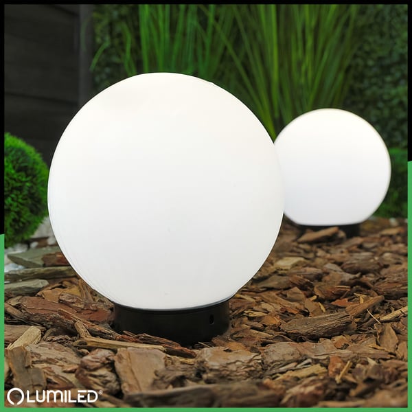 Udendørs havelampe LED kugle LUMIKULA2 20cm E27 IP65 LUMILED