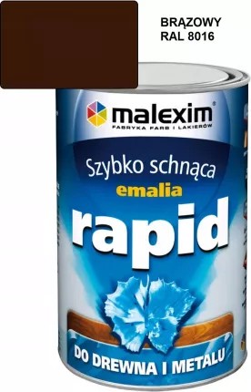 HURTIGTØRRENDE ALKYD EMALJE RAPID BROWN 8016 0,7L - M/RAP.BRĄ0,7