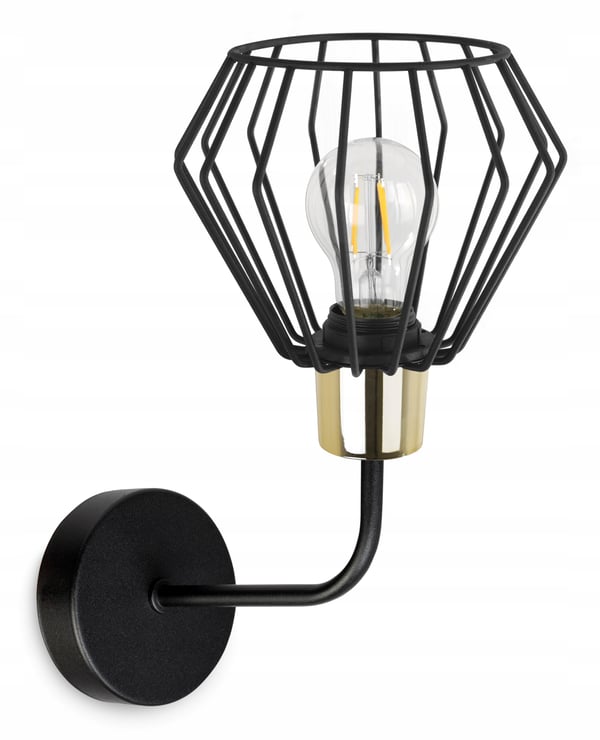 VÆGLAMPE, FIRKANTET LAMPE, METALLAMPE, TRÅD, LED