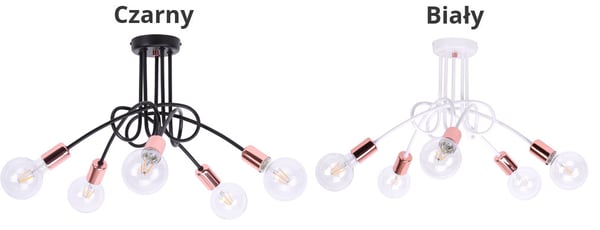 Industriel kobber loftslampe i to farver