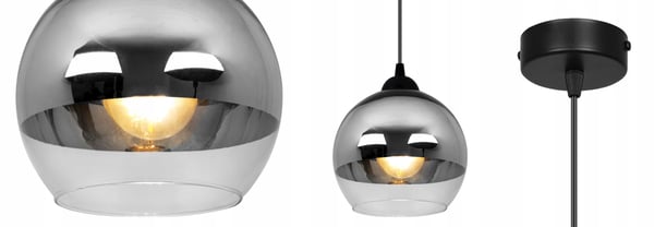 ELEGANT HÆNGELAMPE, GLASLAMPE, KROM LED