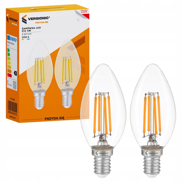 2x dekorativ LED-pære E14 4W 260lm lysglobusser