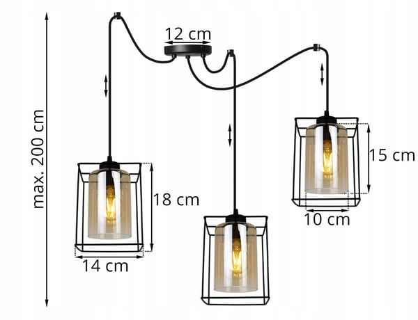MODERNE ELEGANT HÆNGELAMPE MED GLASSKÆRM
