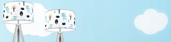 LOFT BØRNESTATIV LAMPE, LAMPESKÆRM, MØNSTER, LED