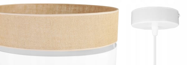 HÆNGELAMPE, LOFTKRONE, LAMPESKÆRM 45 CM, HVID