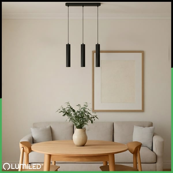 Loftslampe 29cm spotlight 3x GU10 LED SOPLO sort LUMILED