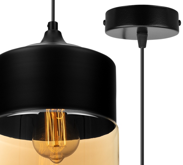 HÆNGENDE LOFTSLAMPE, GLASPLAFON, LED-LAMPE