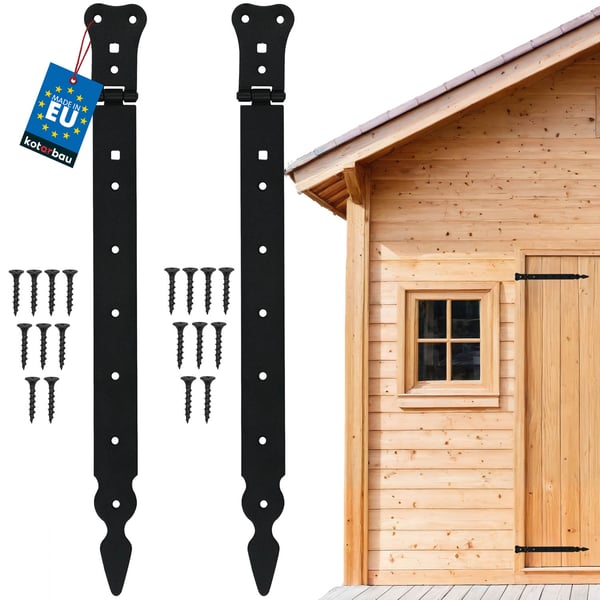 KOTARBAU® Huvimajan sarana oville, sälekaihtimille, porteille, huvimajalle, teräs, musta, 400 MM, 2 kpl:n sarja