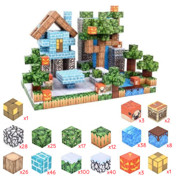 Minecraft Magnetiska Block Kuber 350 bitar.