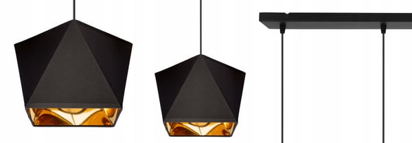DIAMANT LOFTHÆNGELAMPE MED GYLDEN LED-MIDDEL