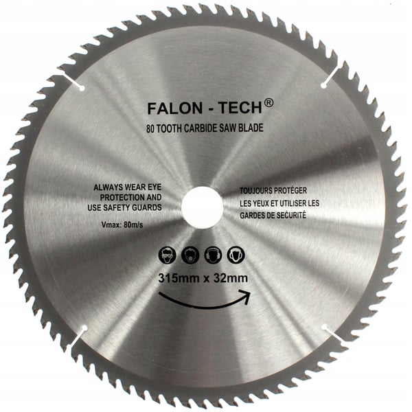 Kovametallikärkinen sahanterä puulle 315 mm x 32 mm 80T Falon-Tech Kovametallikärkinen sahanterä puulle 315 mm x 32 mm 80T Falon-Tech