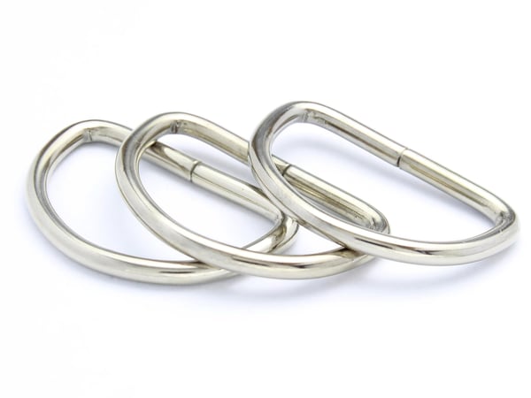 Metallhalvring 30 mm, 10 st D-ringar för bälte, ryggsäck och handväska