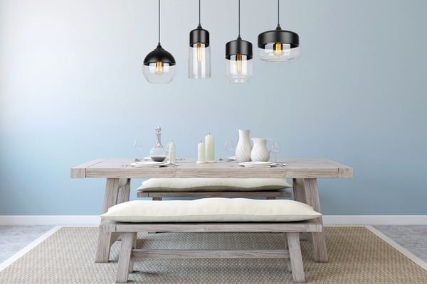 HÆNGENDE LOFTSLAMPE, GLASPLAFON, LED-LAMPE