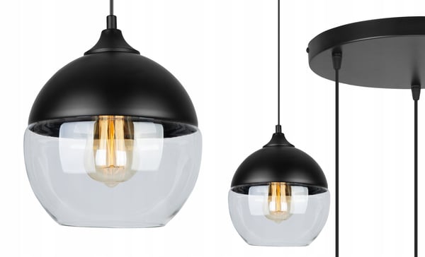 HÆNGENDE LOFTSLAMPE, GLASPLAFON, LED-LAMPE